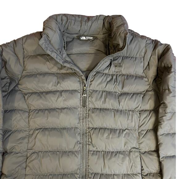 THE NORTH FACE Charcoal Gray Grey 550 Fill Goose Down Puffer Jacket Womens LARGE - Picture 6 of 10